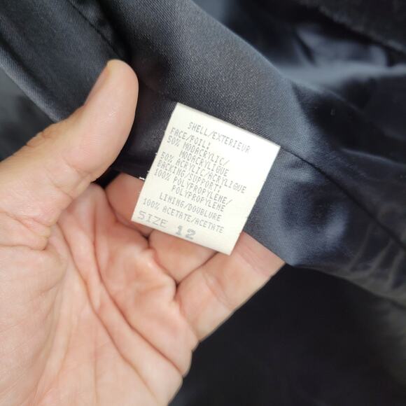 Vintage Dona Lucci Faux Fur Coat Womens 12 Black USA 70s Mob Wife Winter Fall - Picture 9 of 14